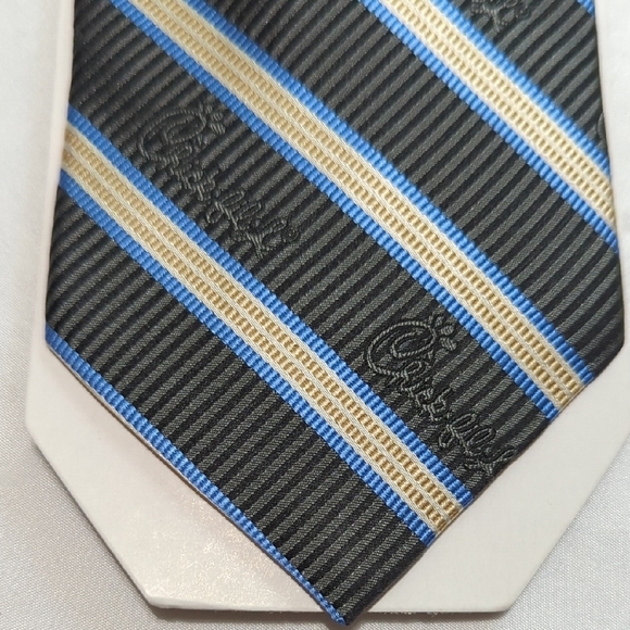 CHICK FIL A Black and Blue Striped Tie.. Amazing!! Eat More Chicken!! Amazing.. - Picture 4 of 12